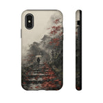 Autumn Temple Steps phone case | Japanese watercolor landscape cover