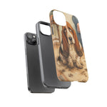 Guilty Basset Hound Phone Case, Muddy Watercolor Art Cover