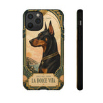 Doberman Art Deco 'La Dolce Vita' Phone Case | Vintage Dog Design