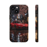 Red FD RX-7 Blossom Alley Tough Phone Case - Rain-Slicked Night