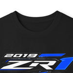 Blue 2019 ZR1 Sports Car illustration Long Sleeve Tee | Racing Graphic
