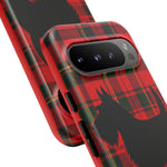 Scottish Terrier Silhouette Plaid Art Tough Phone Case