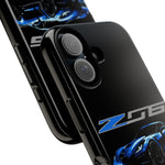 Blue C7 Z06 Sports Car Tough Phone Case Track Style Cover Gift