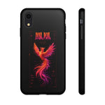 Glitch Phoenix Rising Art Tough Phone Case - Orange Pink Neon