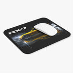 Yellow RX-7 Sports Car Mouse Pad | Rotary Racing Desk Mat