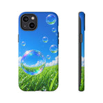 Bubbles Over Grass phone case | Tough Cover