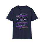 1970 Cuda purple car T-Shirt | Classic Muscle Car Tee