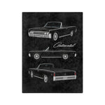 1961 Continental Convertible Black Microfiber Throw Blanket Classic Car Gift
