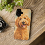 Goldendoodle Fluffy Curls Portrait Art Tough Phone Case