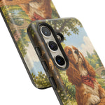 Cocker Spaniel Picnic Scene phone case | vintage dog art