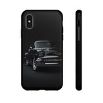 Black 1957 Chevy Bel Air Chrome Front Tough Phone Case for Classic Car Fans