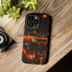 Orange Cuda Phone Case, Rainy City Night Muscle Car Tough Cover
