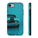 Muscle Car Phone Case Teal 69 Camaro SS, Retro Classic Cover, Guys Gift