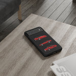 C4 Corvette Art Phone Case Red, Three-View Vector Cover, Gift