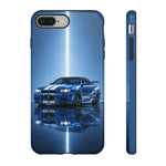 Blue R34 Skyline Phone Case, JDM Sports Car Racing Stripe Studio Cover
