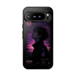Melancholy Data Poster Phone Case, Glitch Anime Sky Tough Cover