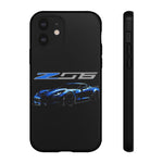 Blue C7 Z06 Sports Car Tough Phone Case Track Style Cover Gift