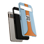 Blue Orange 20 Retro Endurance Racing Stripe Tough Phone Case Cover