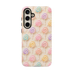 Pastel Swirl Lollipops Tough Case | Candy Pattern Phone Cover