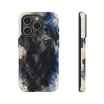 Black Lab Watercolor Art Tough Phone Case - Dog Portrait