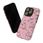 Pink Rhinestone Diamond Pattern Phone Case | Sparkle Gem Print