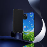Bubbles Over Grass phone case | Tough Cover