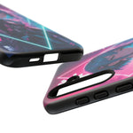 Anime Girl Phone Case Teal, Neon Kanji Calm Gradient Tough Cover