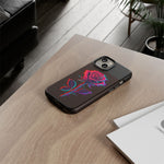 Glitch Rose Neon Phone Case Vaporwave Tough Cover