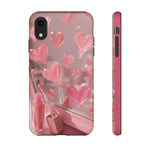 Pink Lip Gloss Heart Mirror Phone Case Girly Tough Case