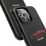 Red C7 Z06 Phone Case for Chevy Sports Car Enthusiasts, Tough Cover