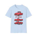 Red 1955 F100 Vintage Truck T-Shirt | Classic Trio Pickup Design