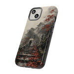 Autumn Temple Steps phone case | Japanese watercolor landscape cover