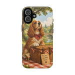 Cocker Spaniel Picnic Scene phone case | vintage dog art