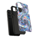 Chrome Metallic Swirl  Art Tough Phone Case