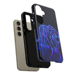 Neon Blue Tiger phone case | tough protective cover