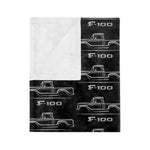 1961 F100 Line Art Microfiber Throw Blanket Classic Truck Gift