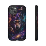 Cosmic Wolf Phone Case, Galaxy Nebula Portrait Tough Cover, Gift