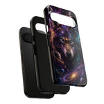 Cosmic Wolf Phone Case, Galaxy Nebula Portrait Tough Cover, Gift