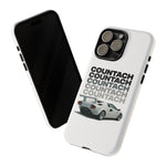 White Countach Retro Tough Phone Case Cover Gift Art