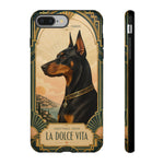 Doberman Art Deco 'La Dolce Vita' Phone Case | Vintage Dog Design
