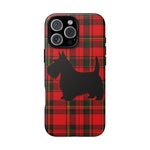 Scottish Terrier Silhouette Plaid Art Tough Phone Case