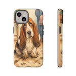 Guilty Basset Hound Phone Case, Muddy Watercolor Art Cover