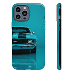 Muscle Car Phone Case Teal 69 Camaro SS, Retro Classic Cover, Guys Gift
