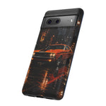 Challenger RT Phone Case, Rainy City Night Muscle Car Tough Cover