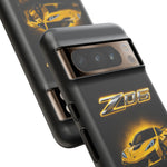 Z06 Corvette Phone Case, Yellow Neon Chrome Studio Cover