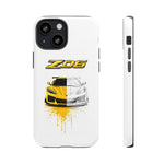 Z06 Corvette Phone Case, Yellow Sketch Reveal Chrome Cover