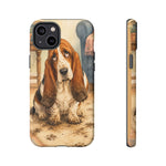 Guilty Basset Hound Phone Case, Muddy Watercolor Art Cover