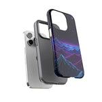 Retro Neon Mountains Phone Case | Vaporwave Galaxy Landscape