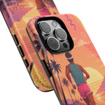 Retro Runner Sunset phone case | 80s Vaporwave jogging design