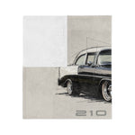 1956 Chevy 210 Custom Classic Car Velveteen Blanket | Vintage Auto Trio